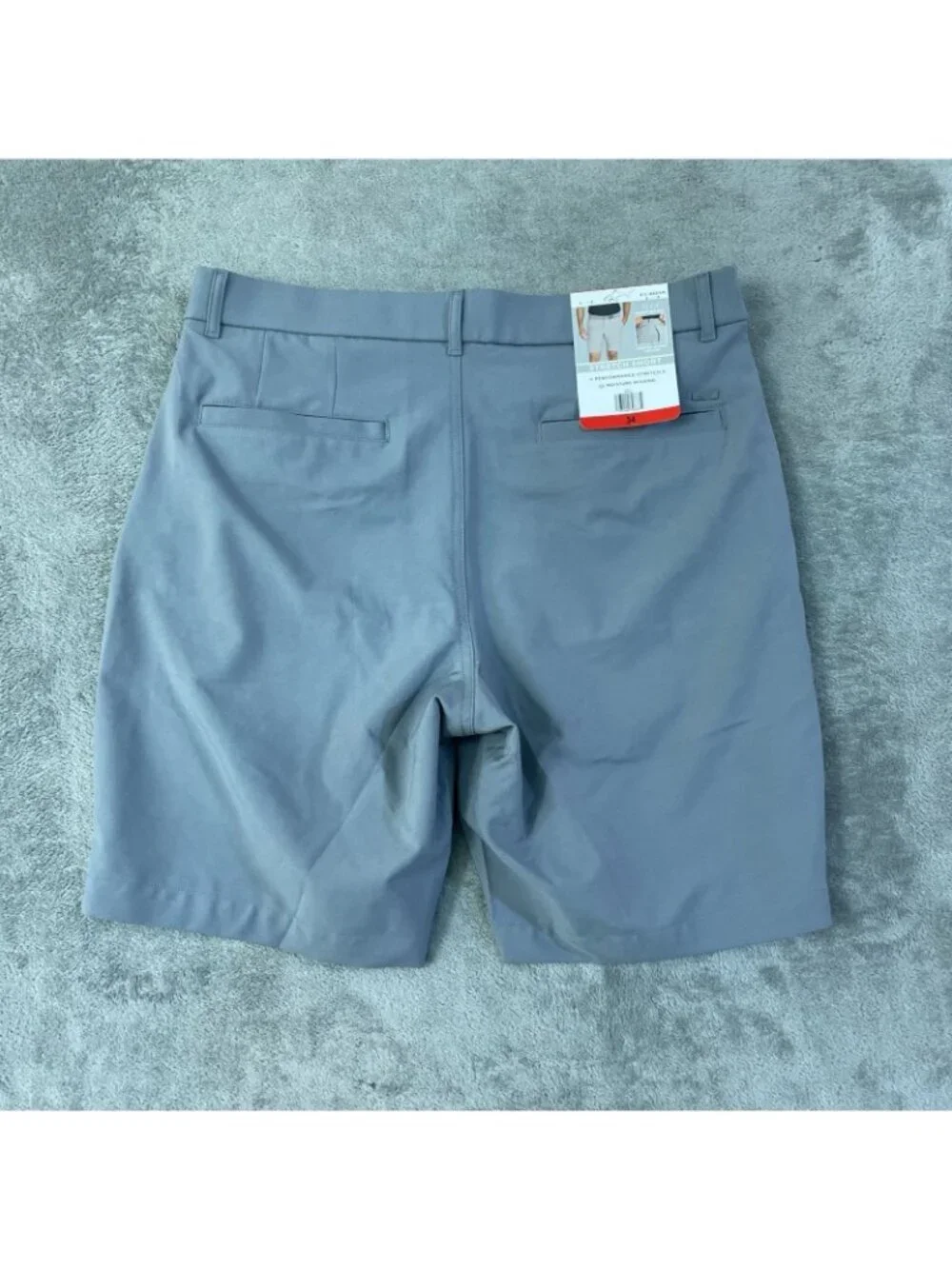 NWT Greg Norman Men's 34 ML75 Stretch Shorts Gray Performance Golf Flex Waist